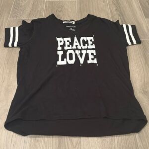Boxercraft Girls Black Peace Love T-Shirt Size YL